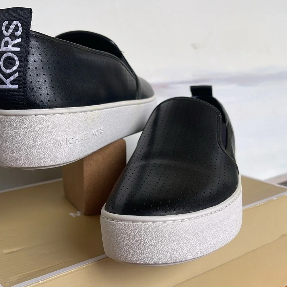 Michael Kors TEDDI SLIP ON NAPPA PU PERFORATED 4959TDFP4L NIB Platforms Sneakers